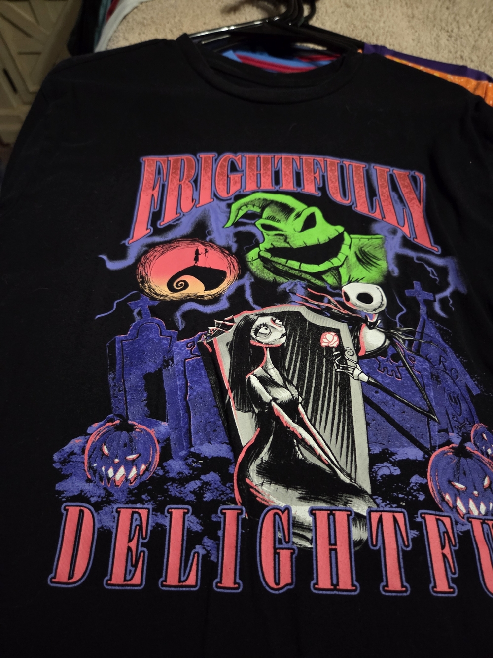 Hanes Black Kids Halloween Tee with Neon Graphic